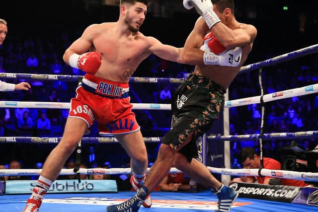 Josh Kelly won inside one round on Saturday night in Manchester. Pic via Simon Stacpoole/ Matchroom.