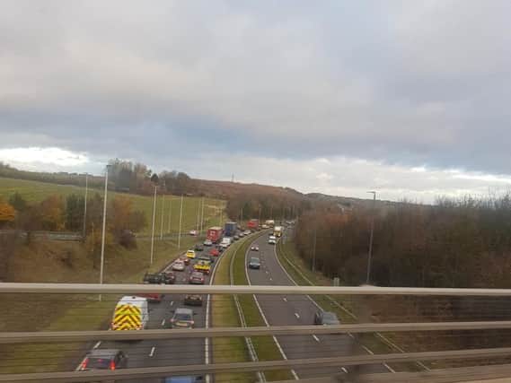 Queuing traffic on the A19. Picture by Chris Burdon