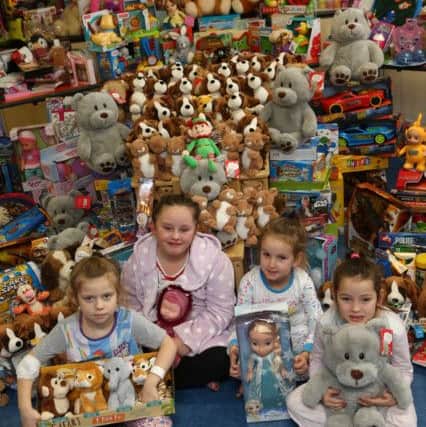 Hope 4 Kidz hand over gifts from the Echo Toy Appeal to the children's ward at Sunderland Royal Hospital.