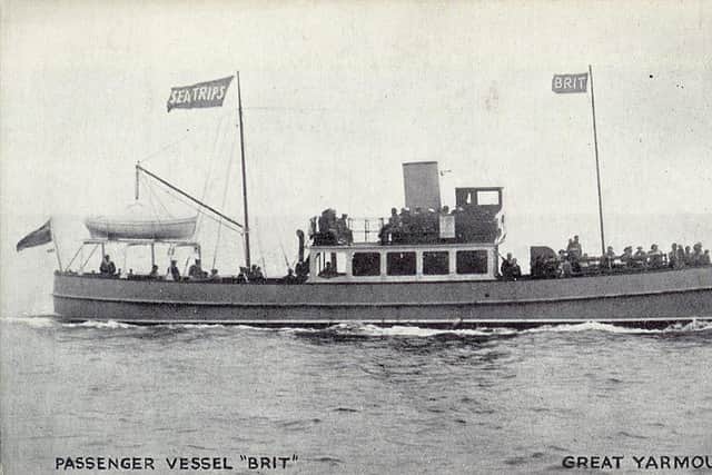 The boat pictured in 1930s in Great Yarmouth.