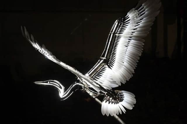 Heron was unveiled last night on the banks of the River Wear