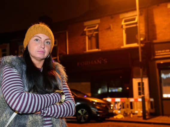 Sarah Schonewald had to flee her flat above Forhan's takeaway after the suspected arson attack.