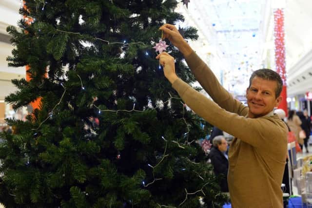 Steve Cram launches the St Benedict's Hospice Dedication Christmas Tree at The Bridges.