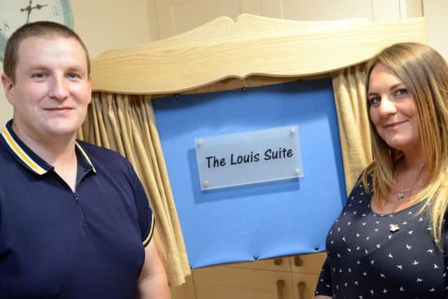 Kirsty and partner Michael at the opening of the Louis Suite at Sunderland Royal Hospital.