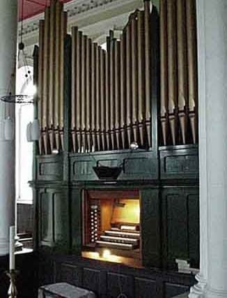 The organ inside Holy Trinity Church in the East End.