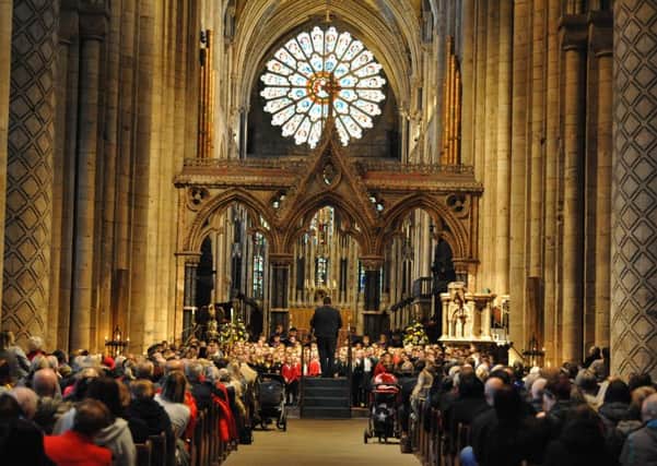 Pupils from schools across Sunderland sing with Durham Cathedral Choristers.