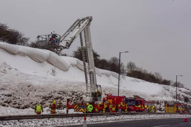 Tyne and Wear Fire and Rescue Service was drafted in to help bring down the snow from the top of Houghton Cut last March.