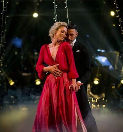 Faye Tozer and Giovanni Pernice during Saturday's Strictly Come Dancing live show. Pic by PA.
