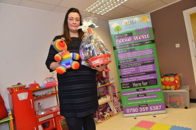 Impact North East chief executive Sharon Boyd with some of the donations for Friday's event.