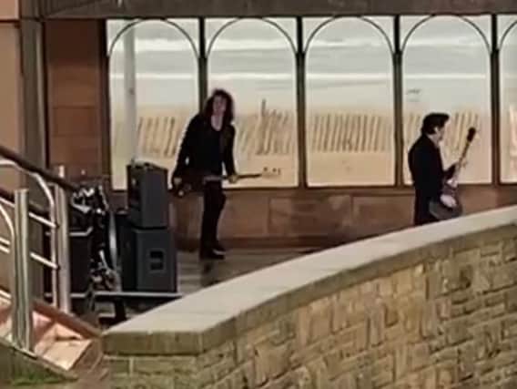 Catfish and the Bottlemen performing in South Shields near to the amphitheatre.