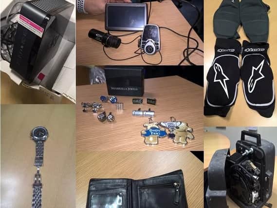 Police believe the items pictured may have been stolen.