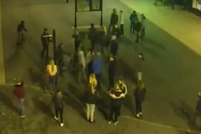 CCTV footage of the disturbance in Stanley.