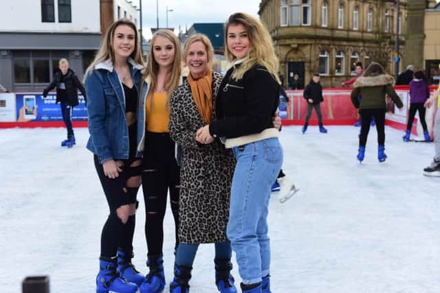 Enjoying the ice rink in Keel Square were l-r Holly Cockcroft, Sarah Richardson, Jane Cockcroft and Hannah Davison