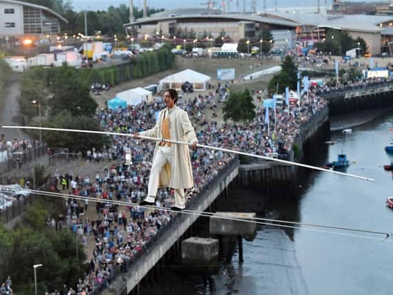 Cirque Bijou crossing the River Wear in July 2018