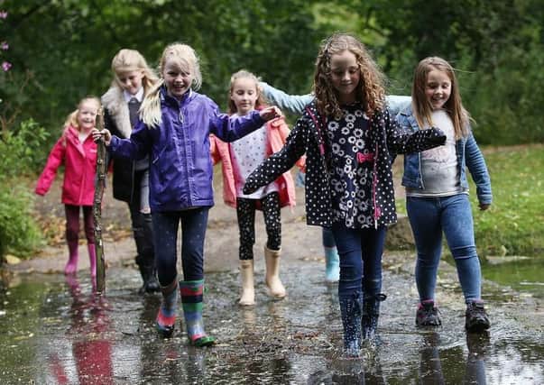 Children exploring Hardwick Park