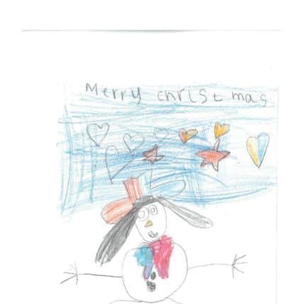 Lilia Dobbing's winning Christmas card design.