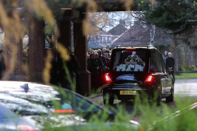 Mourners gathered at Sunderland Crematorium to say goodbye to Sunderland mum Becky Timby.