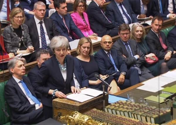 Prime Minister Theresa May making a statement in the House of Commons, London, where she told MPs that the "meaningful vote" on her Brexit deal had been deferred.