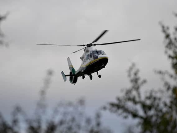 The Great North Air Ambulance was called to help treat the patient.