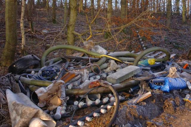 Fly-tipping in Foxcover Lane, Sunderland.