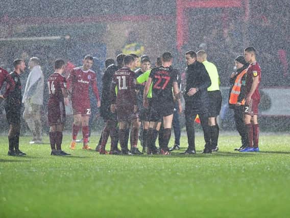 The game was abandoned due to awful weather conditions