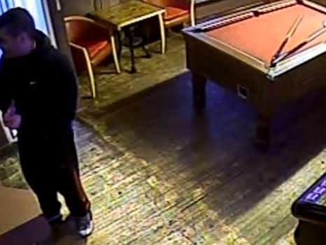 Security camera footage of Patryk Mortimer in the New Inn, Hetton, just hours before his death.