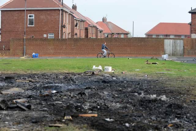 Aftermath from bonfire night on Cato Street, Southwick.