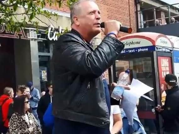 Billy Charlton speaking in Sunderland