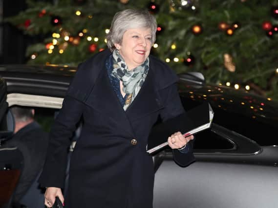 Prime Minister Theresa May arrives back at 10 Downing Street, London, as Conservative MPs hold a vote of confidence in her leadership. Picture: PA
