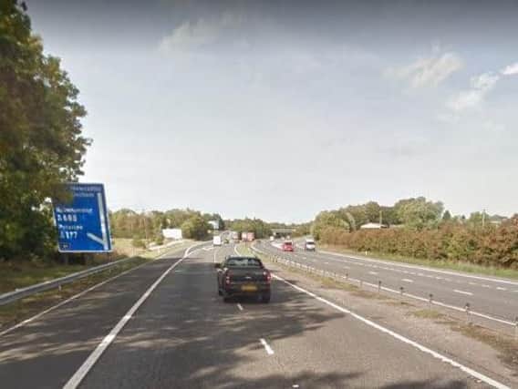 The collision happened between Bowburn and Carrville on the A1(M). Image copyright Google Maps.