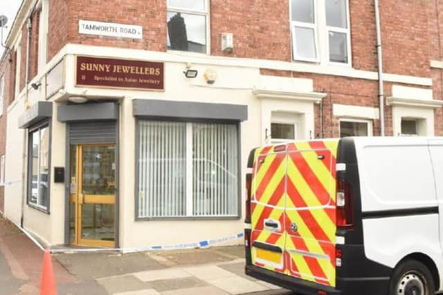 The robbers struck at Sunny Jewellers, stealing 300,000 of stock in a raid which lasted less than a minute. It hasn't been recovered.
