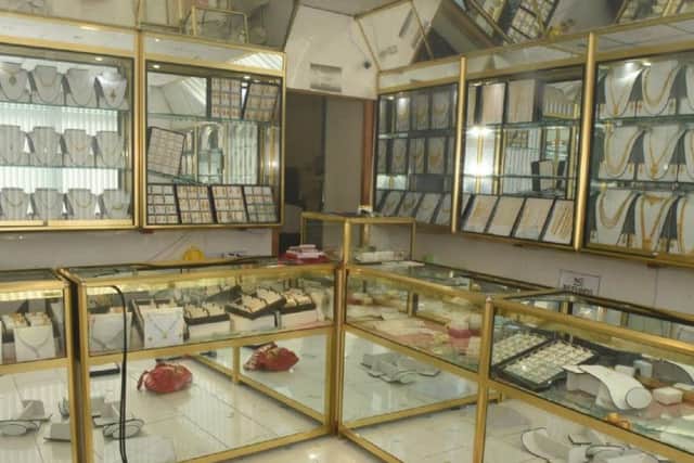 The interior of Sunny Jeweller's, the shop targeted by the travelling gang of robbers.