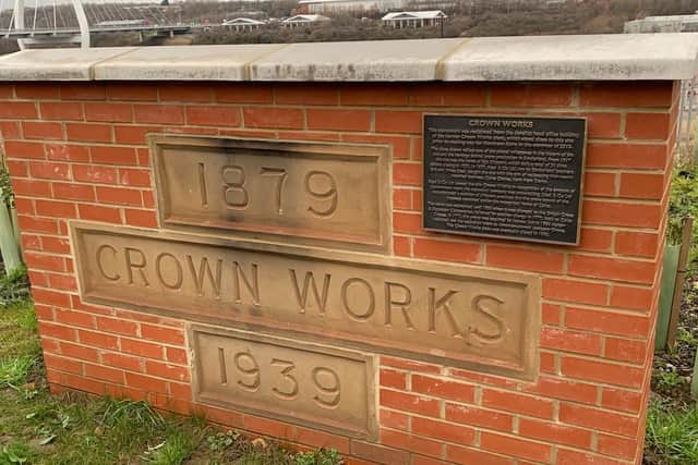 The Crown Works plaque