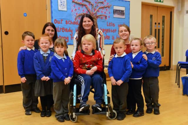 Southwick Community School fundraiser for Grace house.
Early Years childen with Jack Watson from Grace House. Back from left teacher Angela Wake, Grace House manager Emma Charlton and teacher Rachel Scott