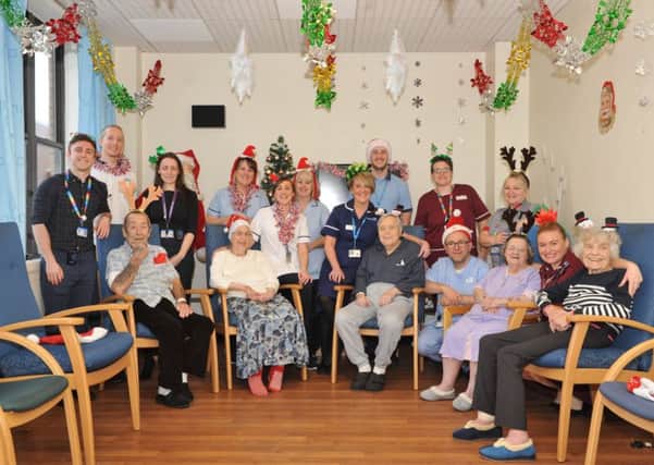 Patients and staff of Ward D43 at Sunderland Royal Hospital at their Christmas Party.