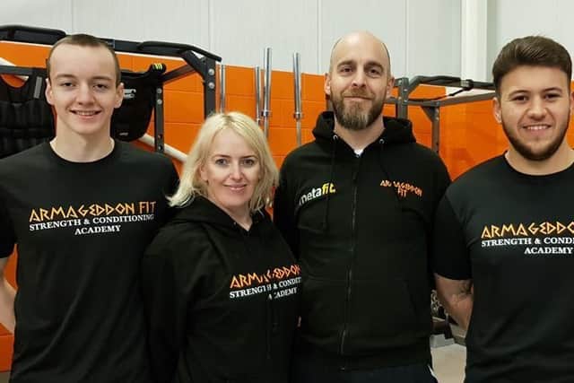 From left, Jamie Roper, Sooz Roper, Stuart Roper and Liam Roper of Armageddon Fit Strength and Conditioning Academy.
