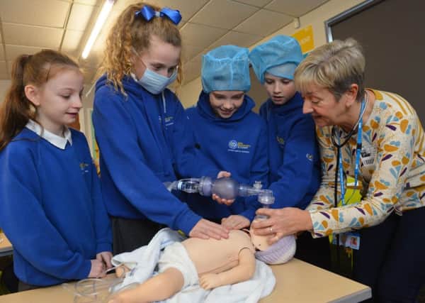 Careers day at New Silksworth Academy with midwifery class