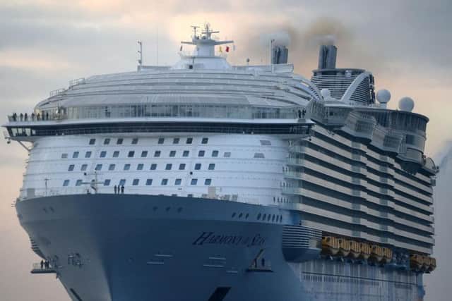 Harmony of the Seas, owned by Royal Caribbean. Photo by Andrew Matthews/PA Wire.