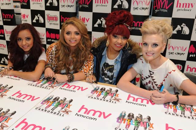 Pop stars Little Mix at the former South Shields store in 2011.