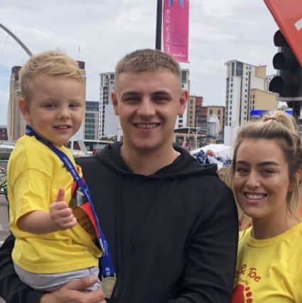 All smiles after Hunter's incredible Mini Great North Run effort.