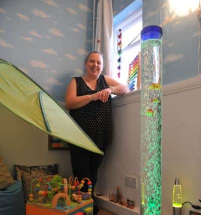 Vikki Wright in the newly created sensory room at The Acorn Guest House, Sunderland.