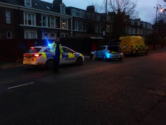 Emergency services at the scene of the crash on Tunstall Road in Sunderland.