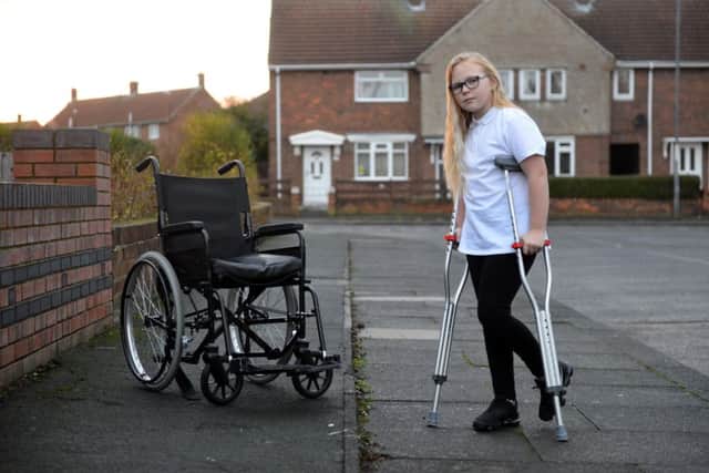 Bobbie Tighe, 10, was left needing a wheelchair and crutches following the incident.