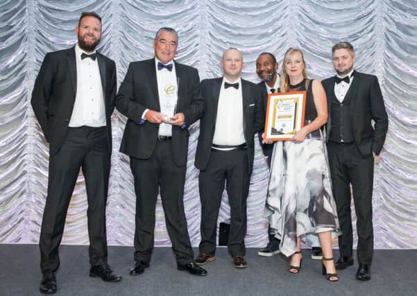 Phil Pallister (far right) at the 2018 Energy Efficiency Awards, as Pacifica Group was recognised with several awards at the event