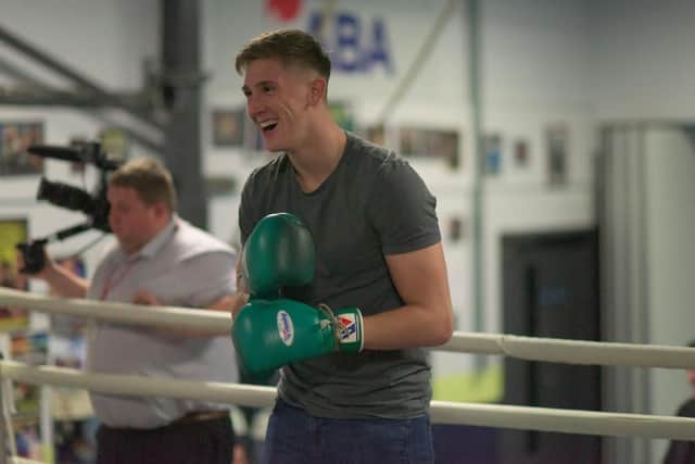 Jimmy Dunne took to the boxing ring alongside local boxer Tommy Ward