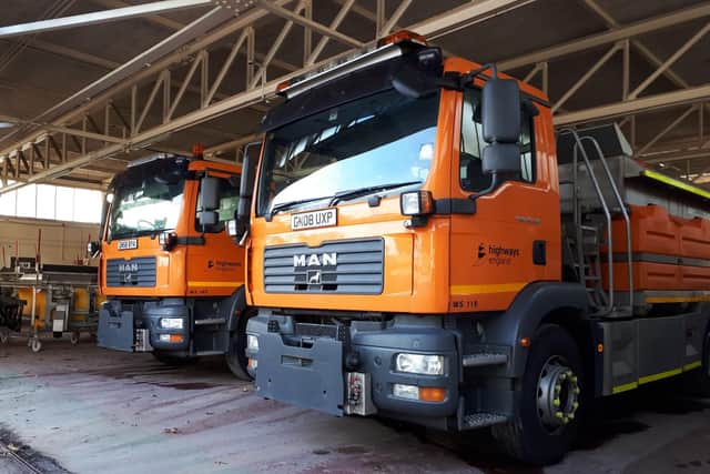 Gritters ready to roll. Picture by Highways England.