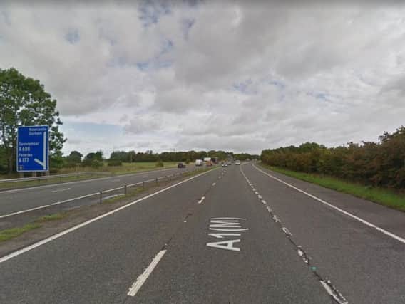 One lane of the A1 northbound is currently closed. Picture credit: Google