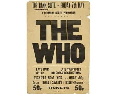 A poster of The Who's last performance in Sunderland - so far - in 1971.