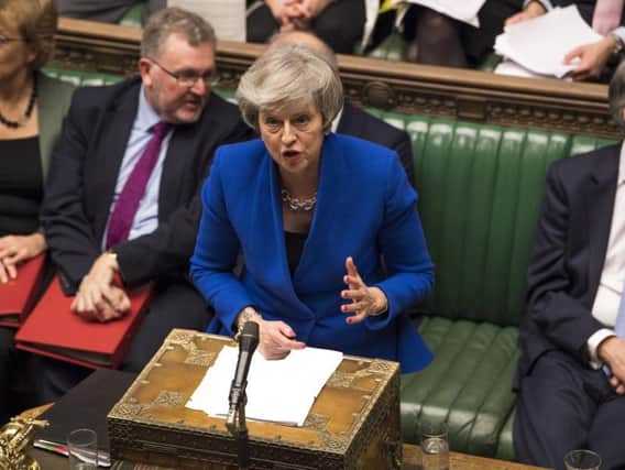 Prime Minister Theresa May during Prime Minister's Questions in the House of Commons, London. Photo credit should read: Mark Duffy/UK Parliament/PA Wire