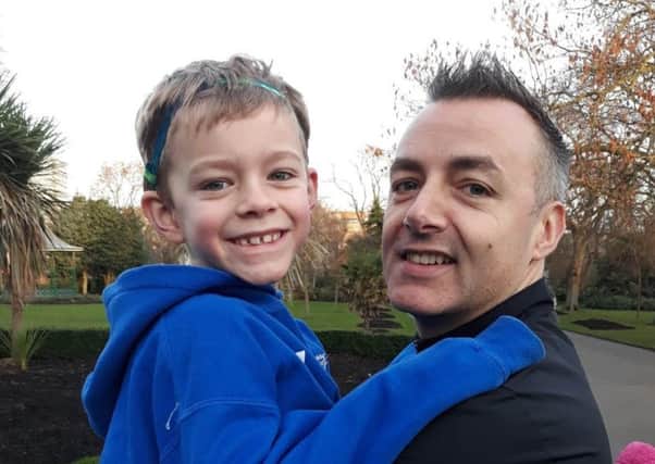 Paul Neesham and son Jack, seven, pictured before they joined in the Great Run Local at Mowbray Park earlier this month.